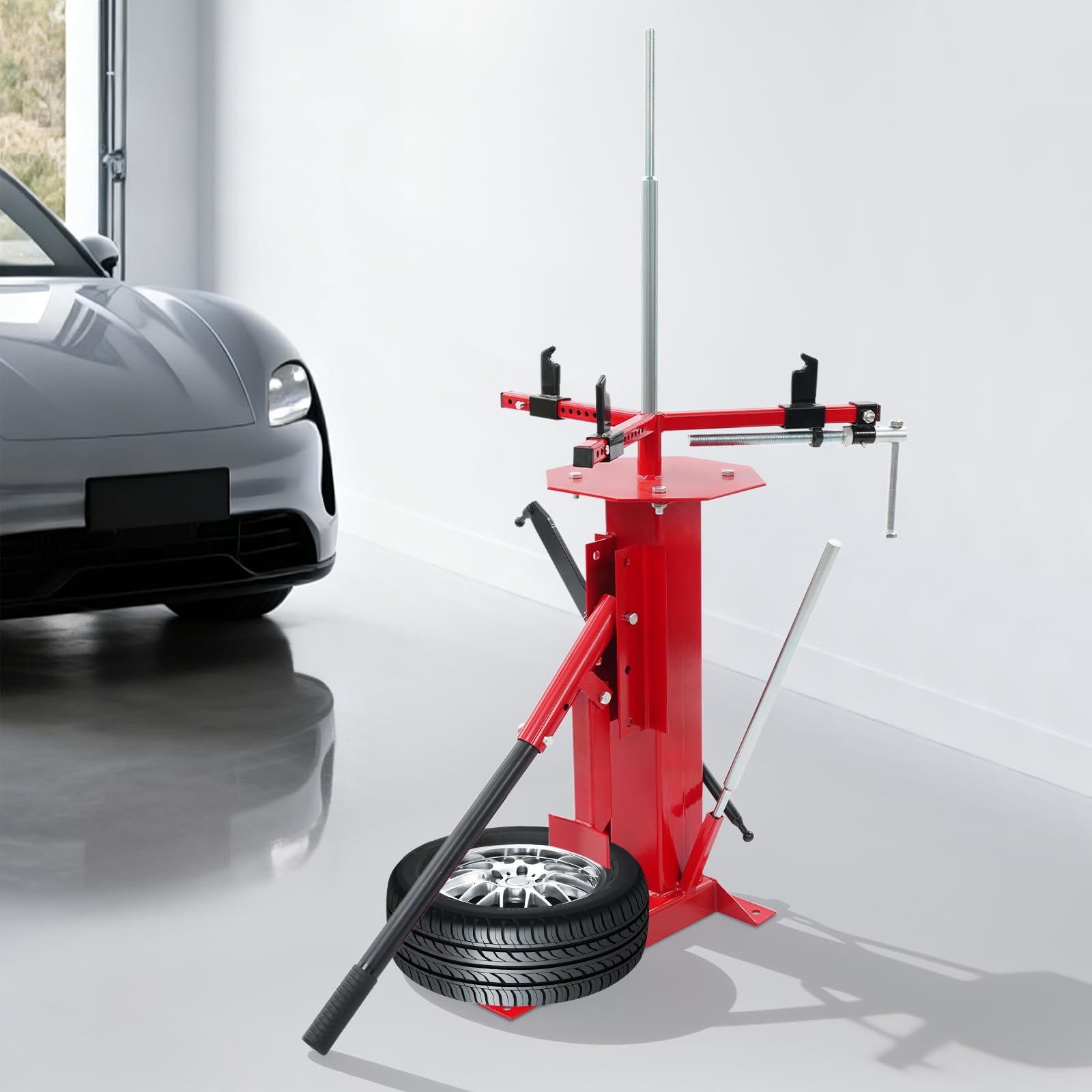 Démonte-pneu manuel en acier au carbone portable pour pneus de 10 à 43 cm, compatible avec voiture, camion, remorque, pour maison, garage et atelier