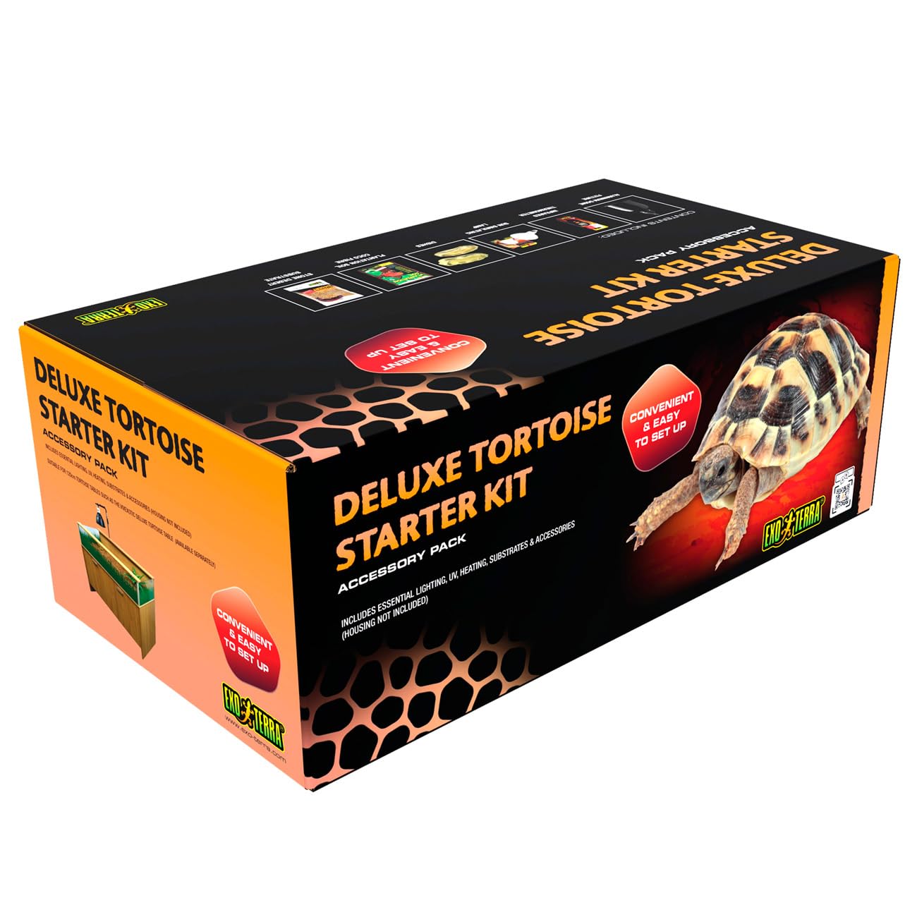 Exo Terra Tortoise Deluxe Vivarium Accessory Kit – Habitat Supplies for Pet Tortoises