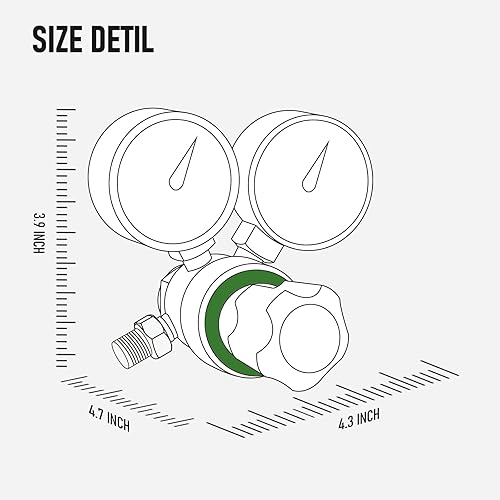 Miniatura 4 de RX WELD Regulador de oxígeno Medidores de gas de soldadura CGA 540 Entrada Oxy para kit de corte de antorcha estilo V, mango de PC