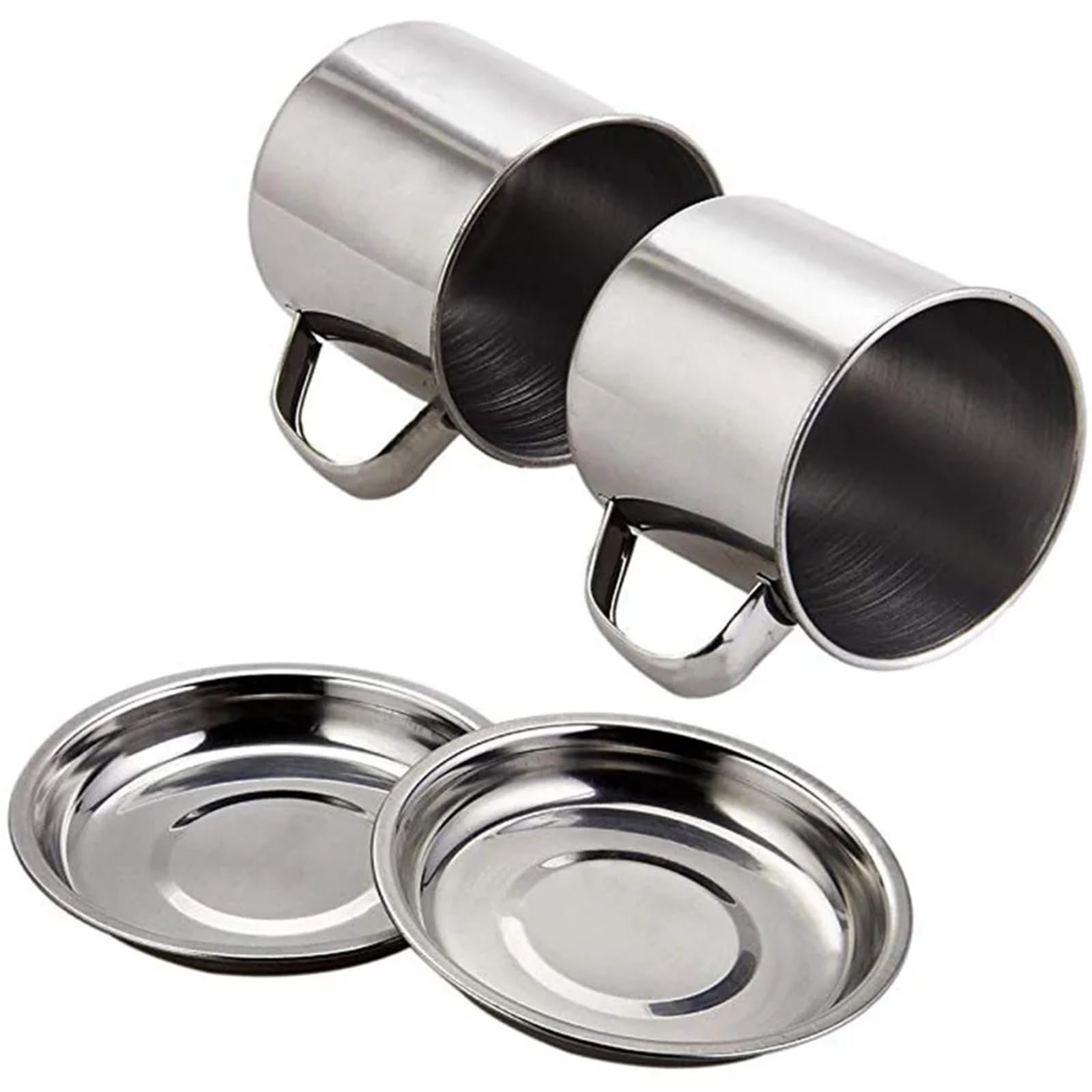8-teiliges ultraleichtes Edelstahl-Campingkochgeschirr-Set, Mini-Topf/Pfanne/Schüssel/Becher mit Deckel, tragbare Picknick- und Wanderausrüstung