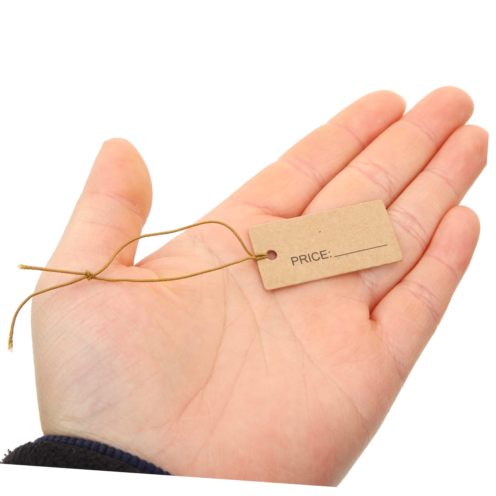 Housoutil 5 Sätze Elastisches Seiletikett Für Handwerksschilds Etiketten Hängendes, Aufgereihtes Etikett Gold Schlüssel Einzelhandel Schmuck Karten Hellbraun Kraftpapier 100 Stück * 5