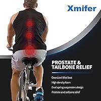 Vista 8 de Xmifer Asiento de Bicicleta Extragrande, Asiento de Bicicleta Cómodo - Sillín de Bicicleta de Repuesto Universal - Asiento de Bicicleta de Cuero