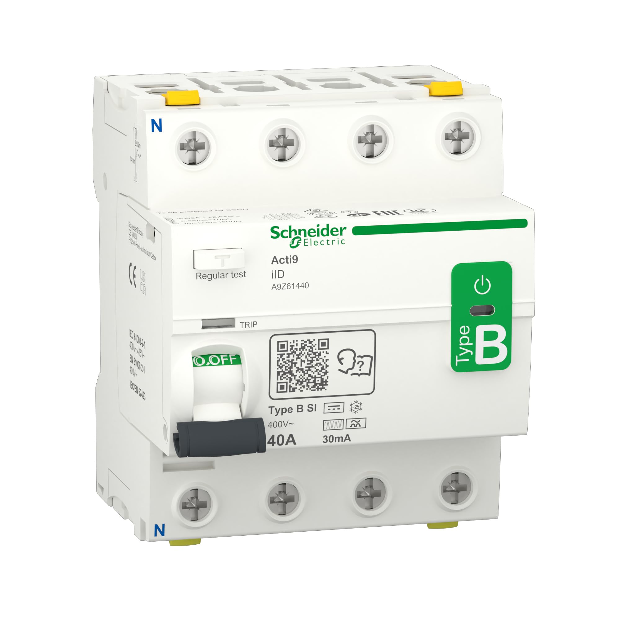 Schneider Electric FI-Schutzschalter Allstromsensitiv Acti9-iID, A9Z61440