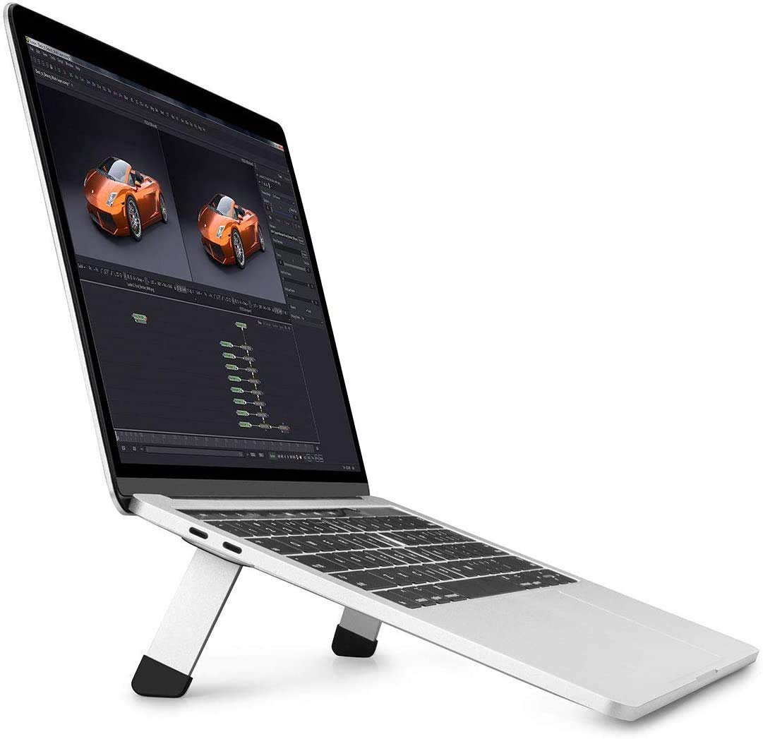 URBAN KINGS Laptop Bar Stand Foldable Portable Lightweight Tabletop Aluminum Laptop Table Stand (Silver)