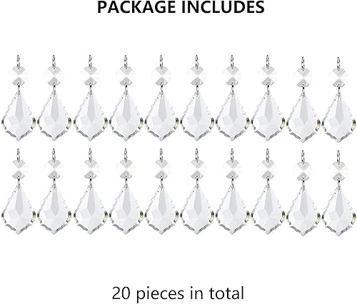 Miniatura 7 de Colgantes de gota de cuentas de cristal, lámpara de araña, cadena prismas para decoración de centros de mesa de boda (1, 1 pulgada de ancho)