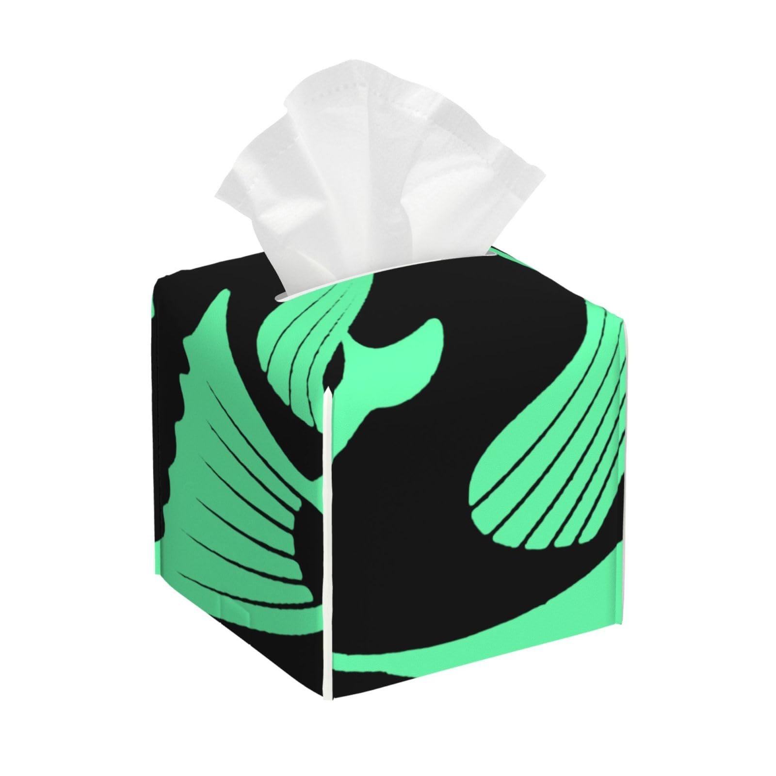 Bass Fishing Pattern Square Tissue Box Cover with Modern and Stylish Bottom Tissue Box Storage Space