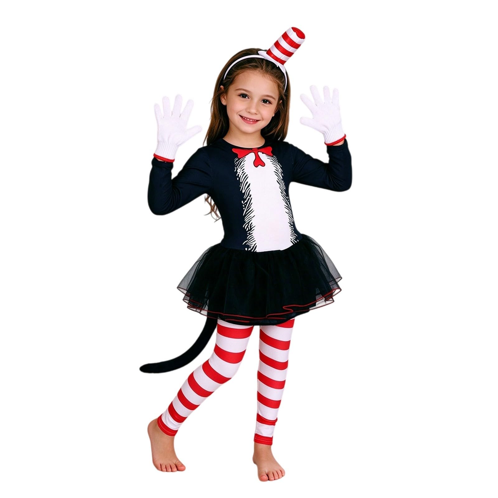 Cat Costume In The Hat Kids Scary Cat Halloween Costumes Dress Up Outfit