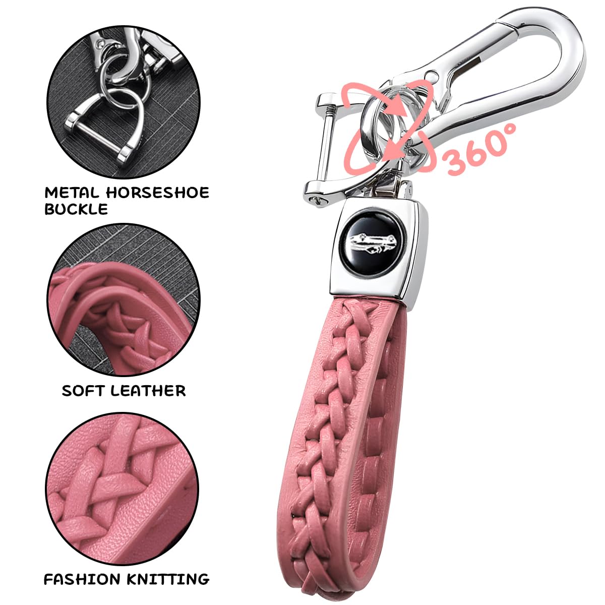 Portachiavi Mini Braid In Pelle Con Cordino Portachiavi Per Donna - Foto 9