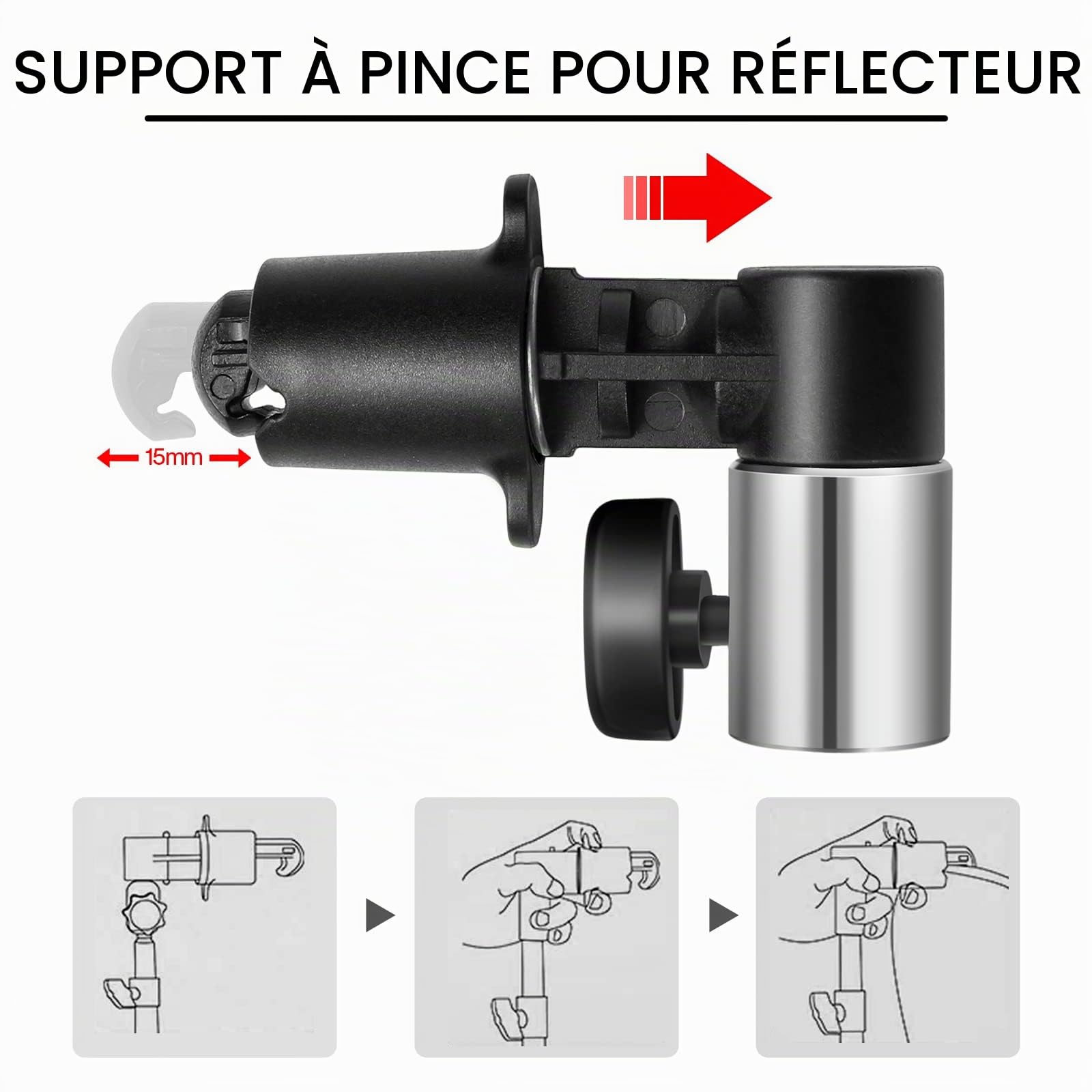 Spardar Lighting Kit de Support de Réflecteur: 43'' Réflecteur Multidisque 5 en 1, Support de Lumière de 78.7 Pouces et Support de Pince de Réflecteur en Métal pour La Photographie de Portrait Vidéo