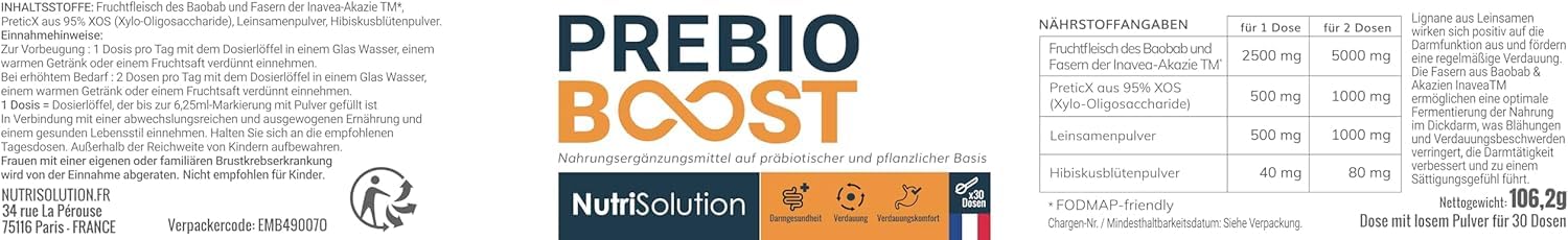 PrébioBoost: Natürliches Präbiotikum für Senioren – unterstützt die Verdauung, regelmäßiger Stuhlgang & Wohlbefinden des Darms – mit Baobab, Akazie und Leinsamen – 30-Tage-Kur (1)