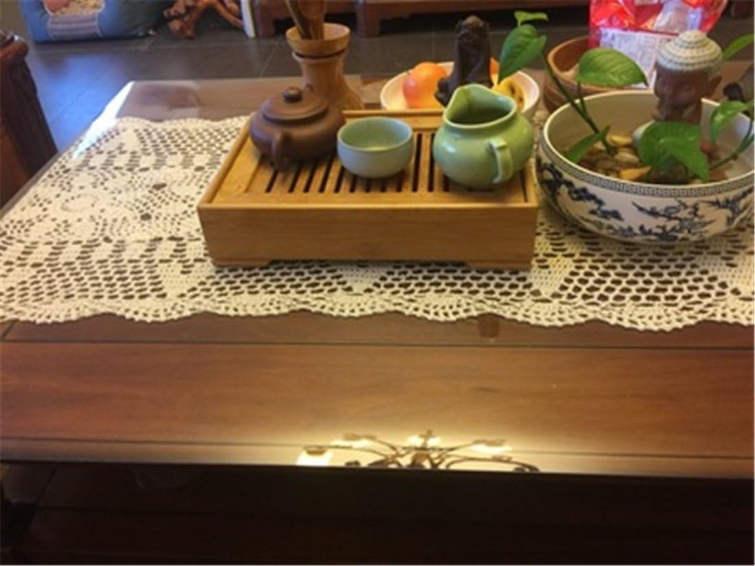 Tableclothes Rectangular Cloth Table Runner Beige Cotton Lace Table Doily 15x39inches Fabric Table Cloths for Parties