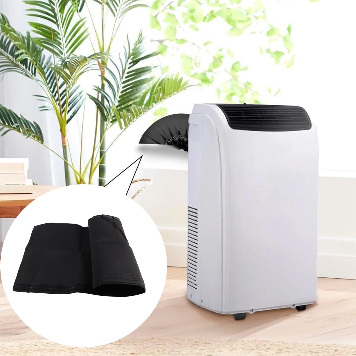 Housse isolante pour tuyau d'échappement de climatisation mobile, compatible avec les tuyaux de 5 et 5,9 pouces (noir)