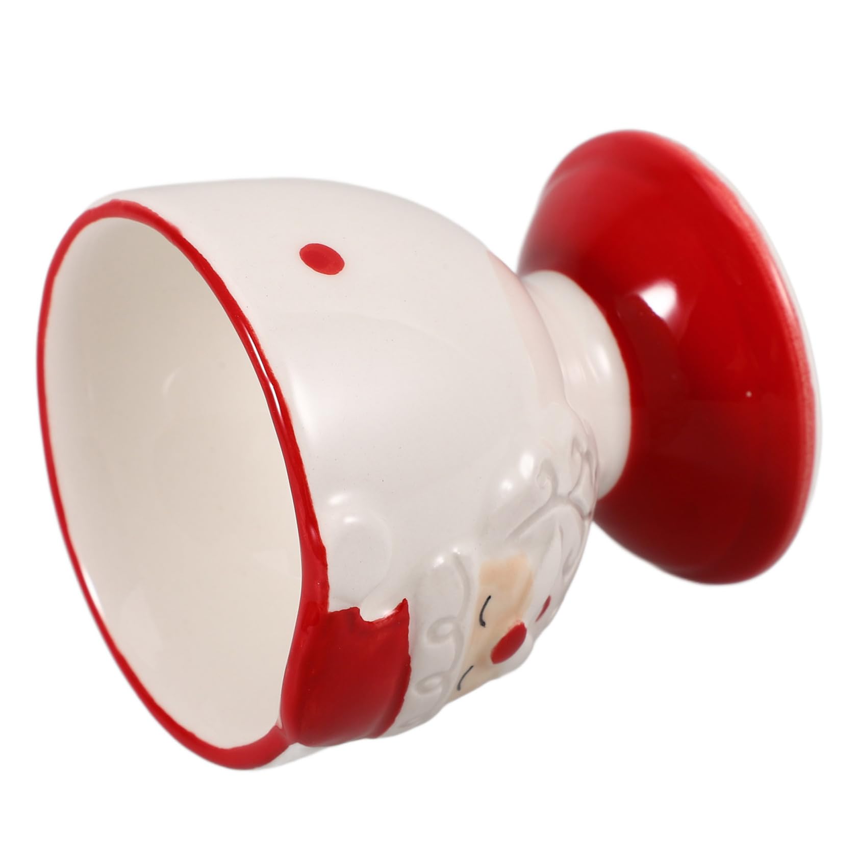 PRETYZOOM Christmas Egg Cup Holder Ceramic Boiled Egg Stand with Cartoon Design for Breakfast Decor and Holiday Celebrations and Impact Resistant
