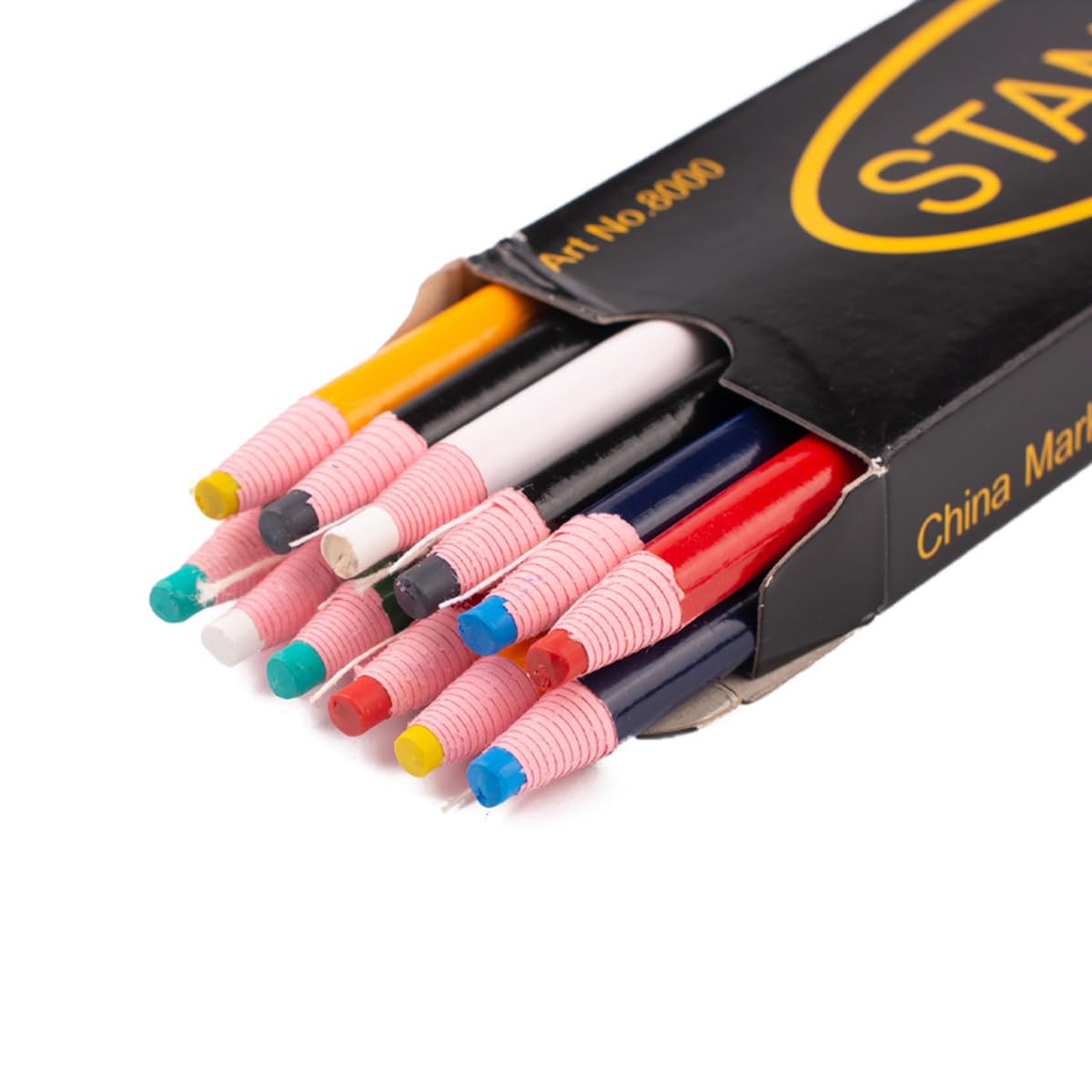 Luckious 12 Pieces Sewing Mark Chalk Pencil - Tailor's Marking and Tracing Tools, Free Cutting Chalk, Sewing Fabric Pencil, 6 Colors