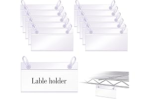 ELEMGULY 40PCS Plastic Basket Label Clips with Button Lock for Shelves and Displays