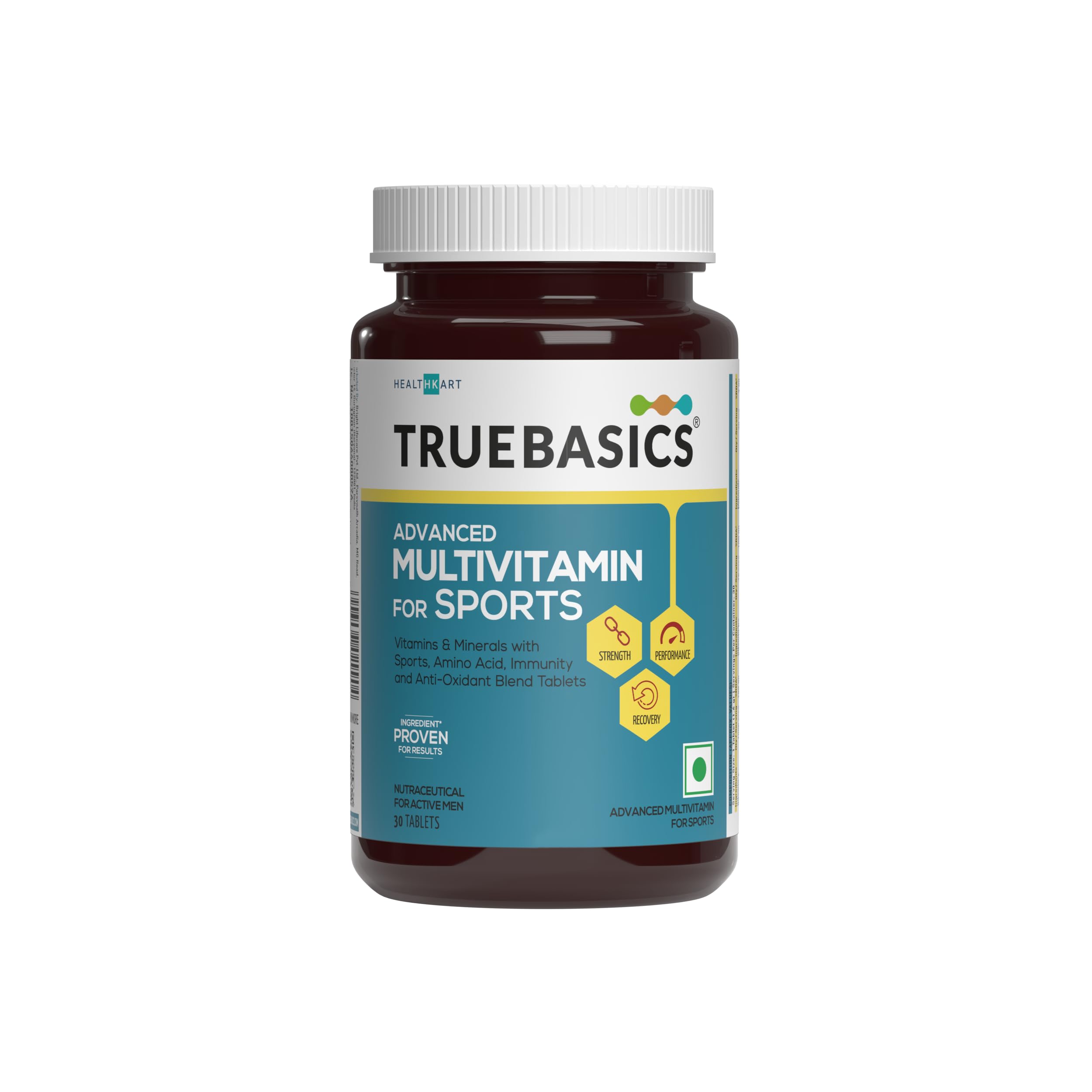 TrueBasics Advanced Multivitamin For Sports & Fitness (30 Tablets) | With Amino Acid, Energy, Antioxidant & Immunity Blends, 24 Vitamins & Minerals | For Immunity & Energy