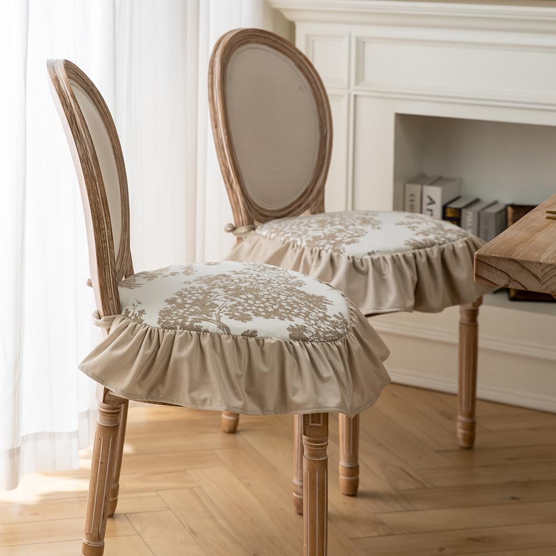 Amazon.co.jp: フレンチカントリーフリルチェアクッション2個