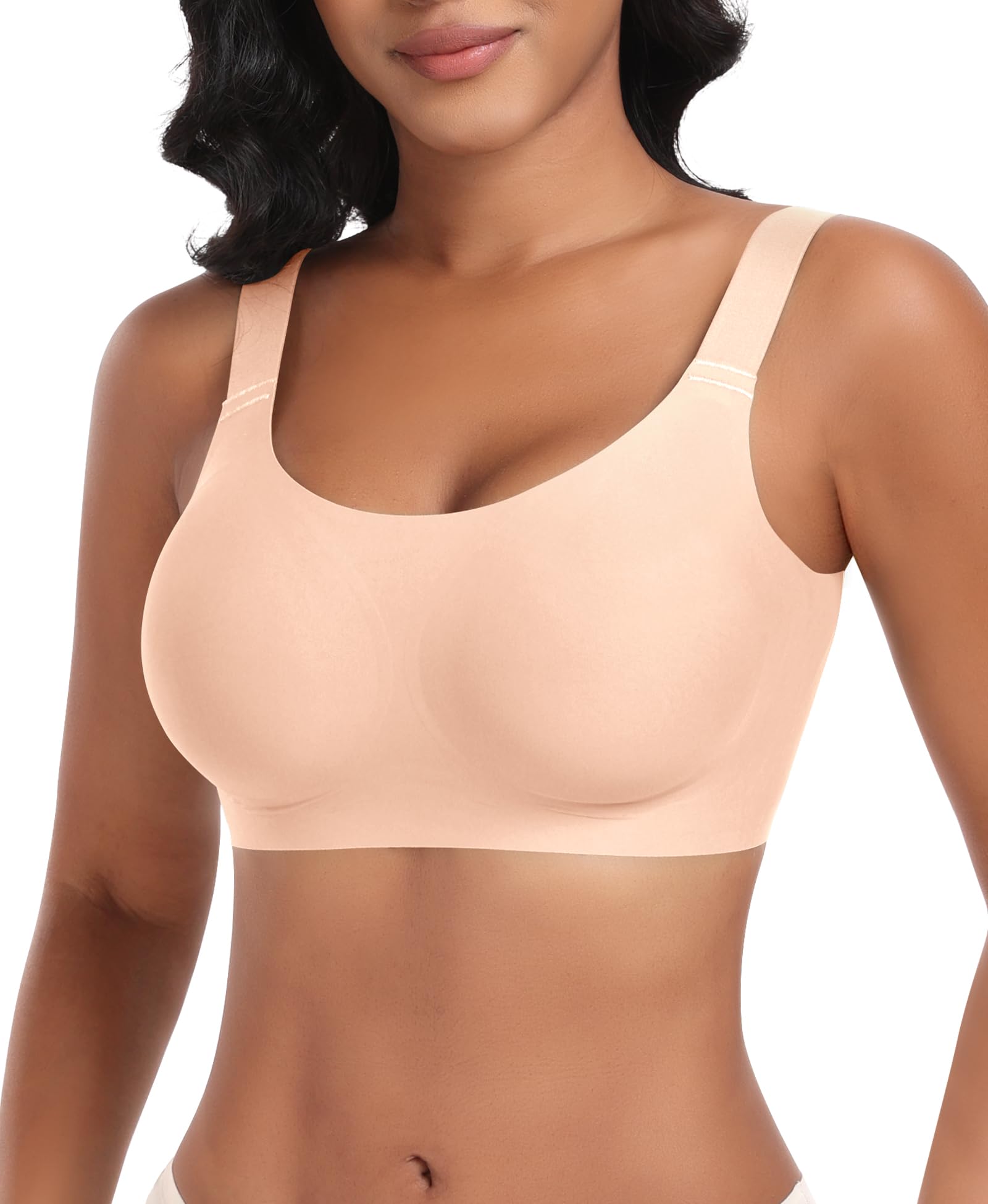 Ganado Sujetadores Mujer sin Aros Sujetador con Relleno Push up Básicos Bralette Cuello en U