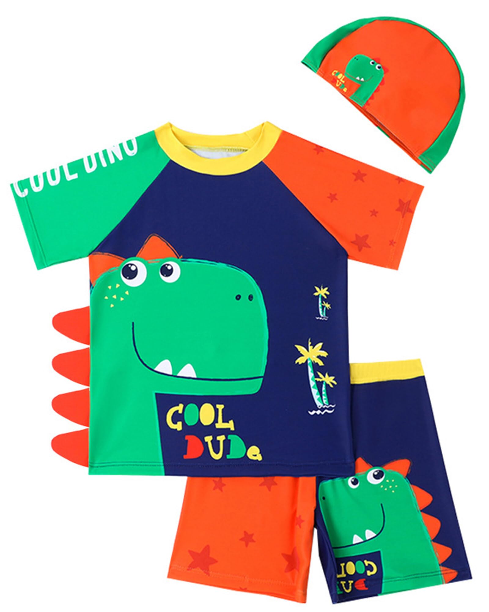 Happy Cherry Traje de Baño Bebé Niño para Natación Playa Surf Bañador Dinosaurios Niños Verano 3 Piezas Conjunto de Ropa de Baño Protección UV - 3-8 Años