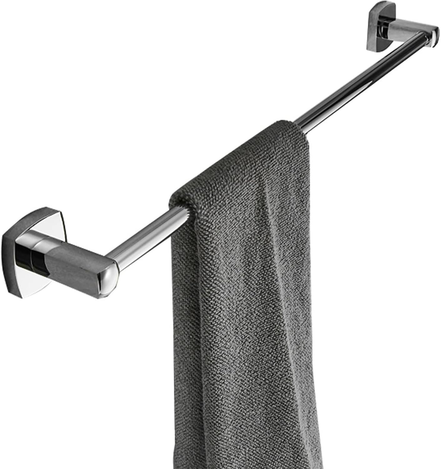 Porte-serviettes mural en cuivre 40cm support carré cuisine salle de bain