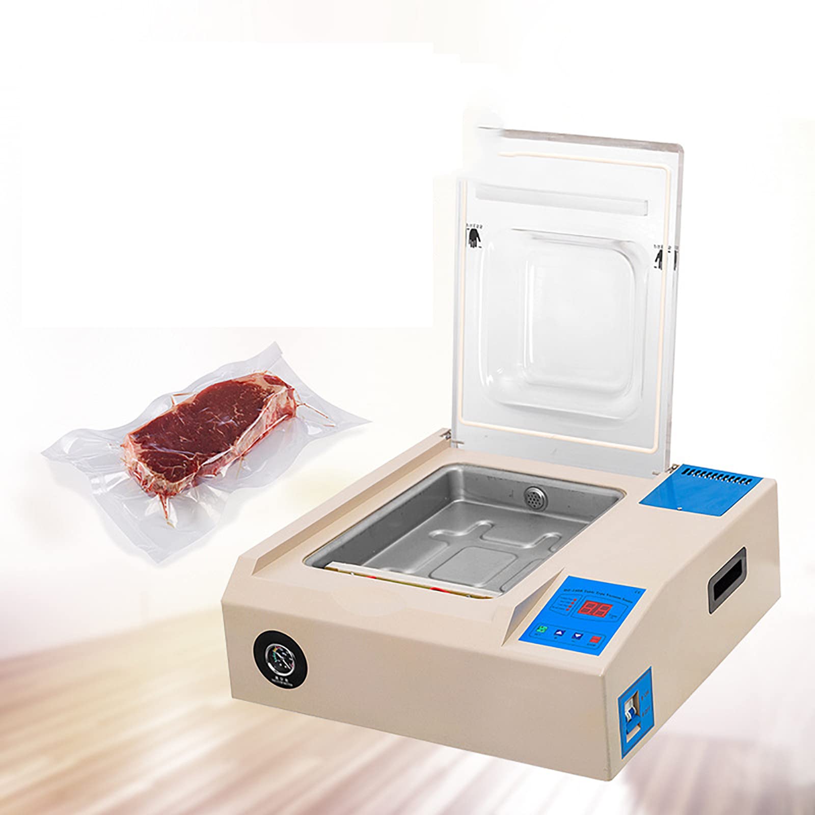 Máquina De Envasado Al Vacío Comercial, Sellador Al Vacío De Cámara con Control Automático, Ancho De Sellado Profesional, Alimentos Que Incluyen Carnes Frescas, Adobos, Sopas, Salsas Y Más