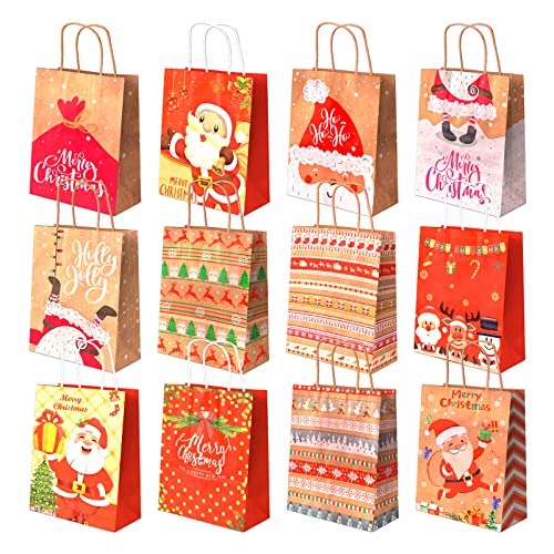 Geschenktüten Weihnachten 12 Stück GROSS Weihnachtstüten Papiertüten...