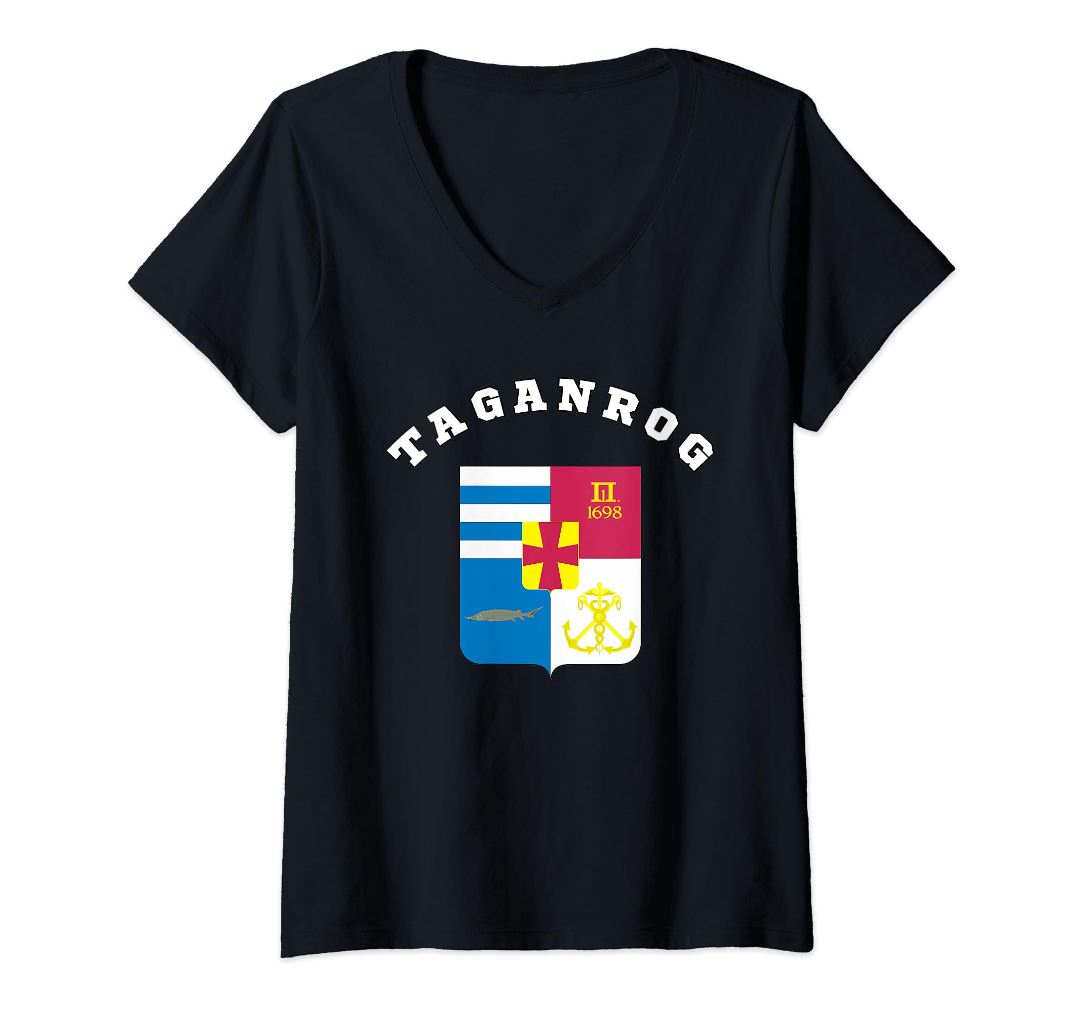 Taganrog Coat of arms Flag pride national Gift Souvenir V-Neck T-Shirt
