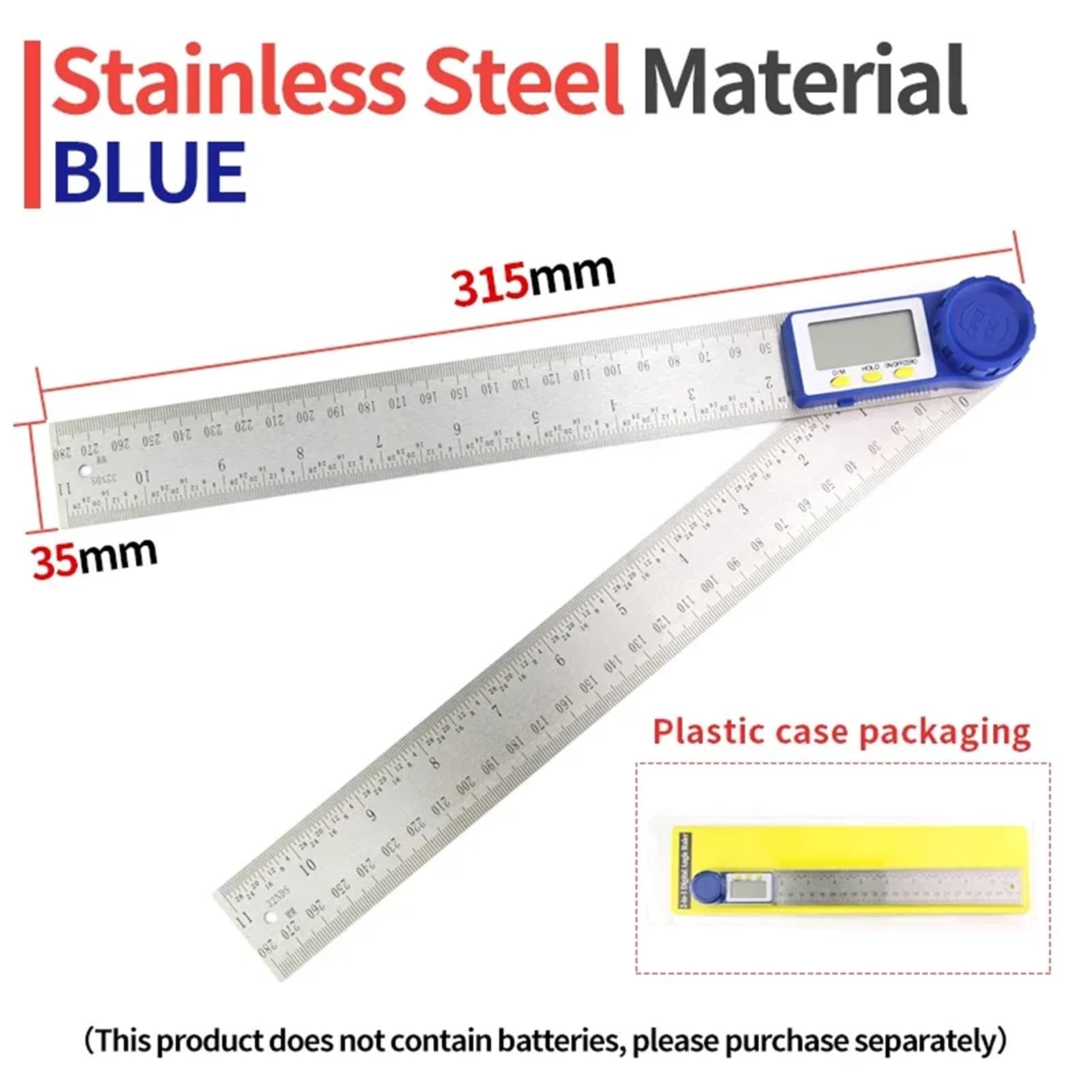Rapporteur d'angle, Goniomètre rapporteur électronique jauge numérique outil de mesure d'angle règle multi-angle outils de travail du bois mètre détecteur d'angle 360(Protractor Blue P3)