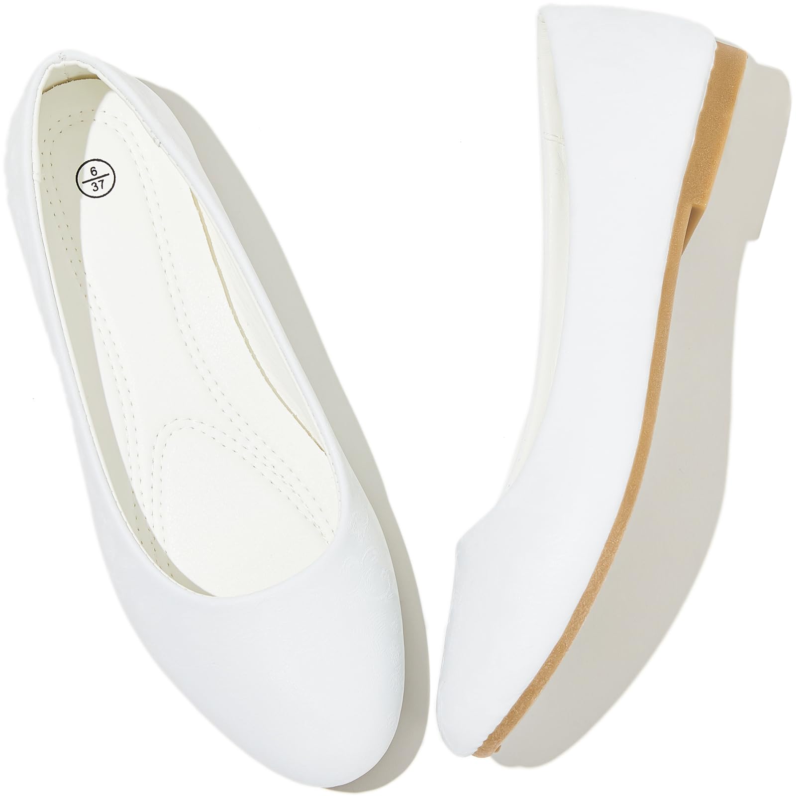 MEFOUND Women's Ballet Flats Shoes Comfortable PU Leather Dress Slip on Shoes Teacher Business Casual