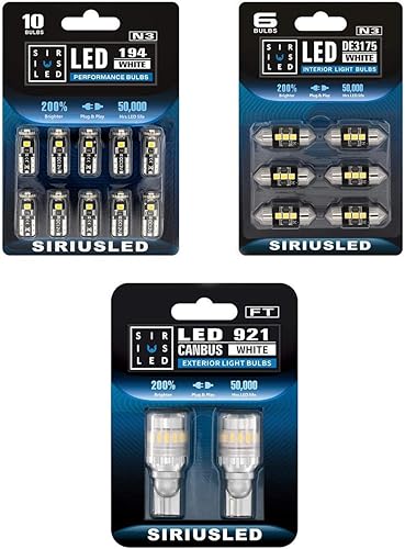 Paquete de luces LED de respaldo y interior de automóvil japonés 194, DE3175, 921 tamaños de bombilla