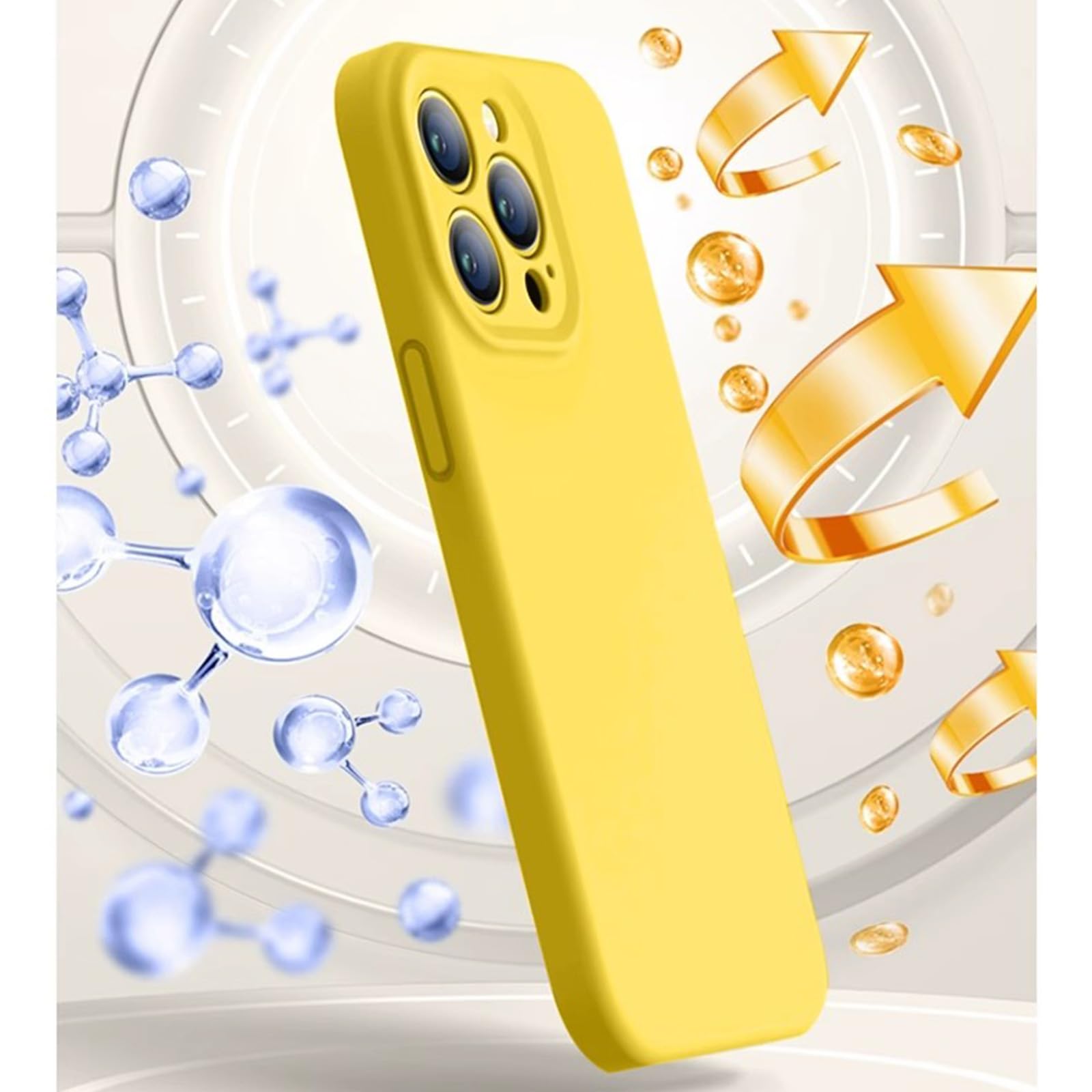 LXURY Etui na iPhone'a 15 Pro Max/15 Pro/15 Plus/15, oryginalne etui z płynnym silikonem z ochroną obiektywu ekranu, ultracienkie, miękkie, odporne na upadki, białe, 38 cm