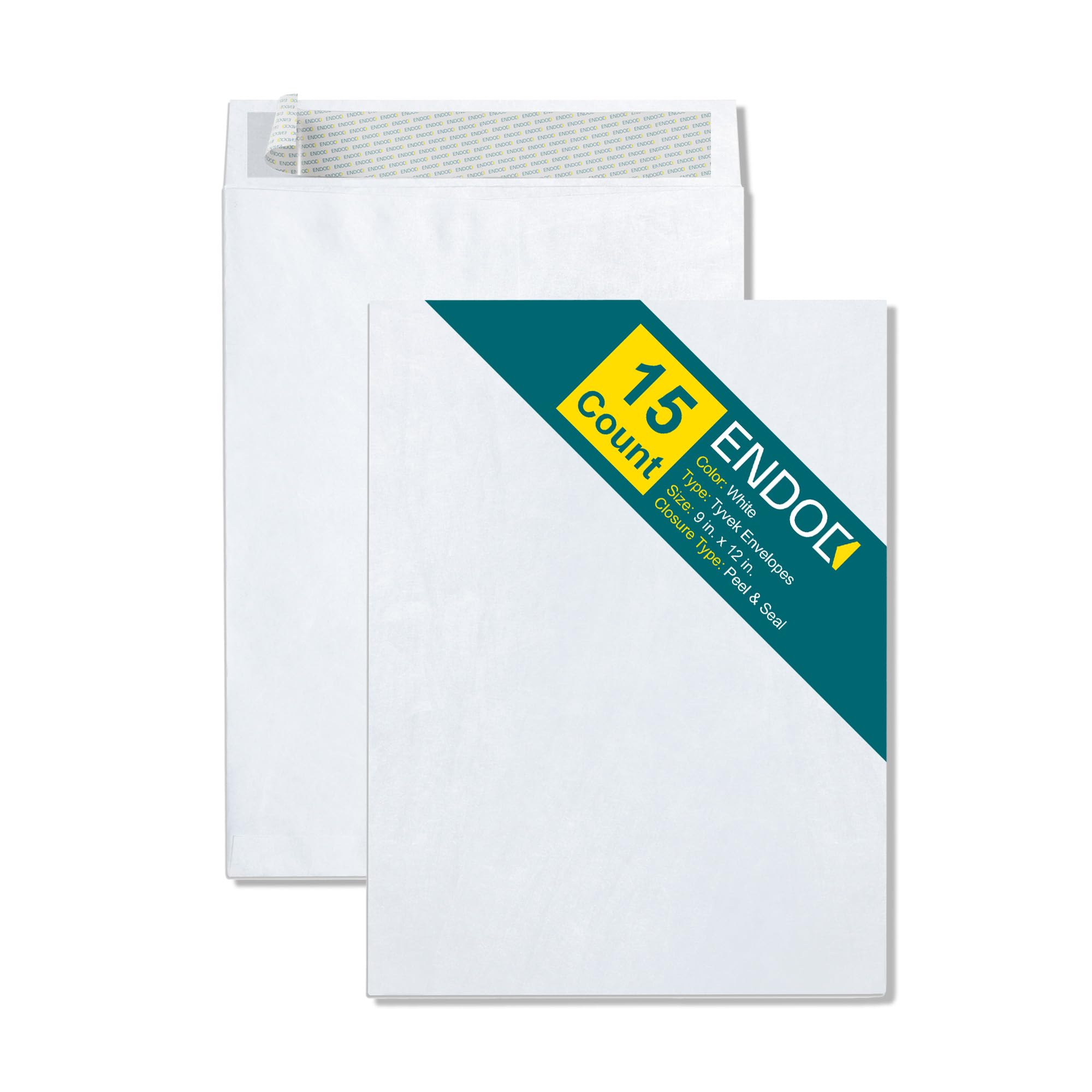 Tyvek Envelopes - Heavy Duty Professional Shipping Mailer w/Rip-Resistant DuPont Tyvek Construction & Easy Self Seal Closure - White - Bulk Pack of 20-9x12