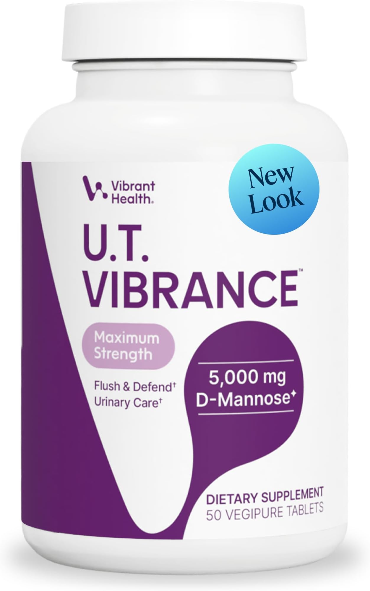 Vibrant Health, U.T. Vibrance, Crisis Intervention for Urinary Tract Health, 5000mg D-Mannose, 50 Tablets