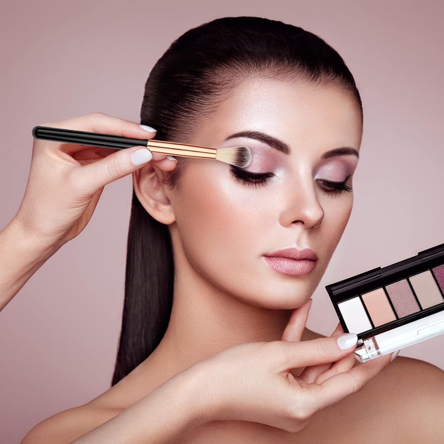 Uorpoto Lash Extension Cleaning Bath Shampoo Brushes,2Pcs Bulk Fluffy Soft Blending Makeup Eyelash Eyeshadow Brush Set