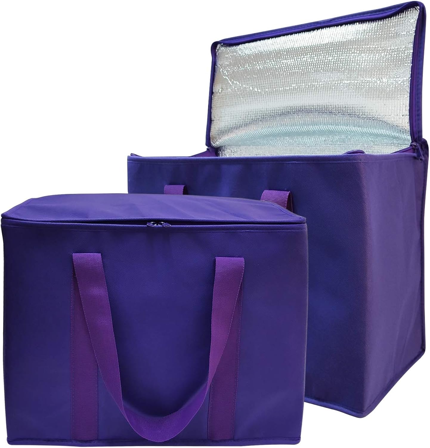 Yalin Set of 2 Large Insulated Cooler Bag, Reusable Double Zipper