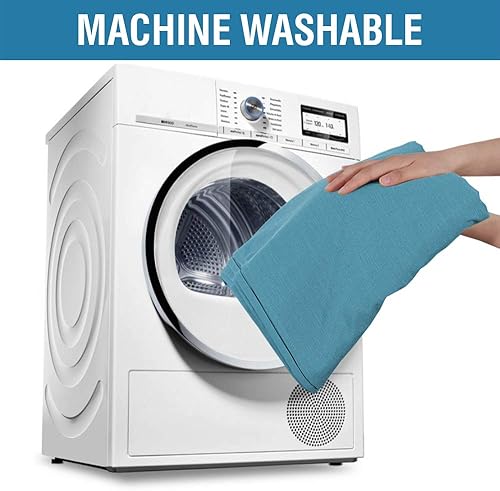 Miniatura 7 de H.VERSAILTEX Mantel redondo con textura de lino de 70 pulgadas, mantel sólido de alta calidad, a prueba de derrames, impermeable, para comedor y