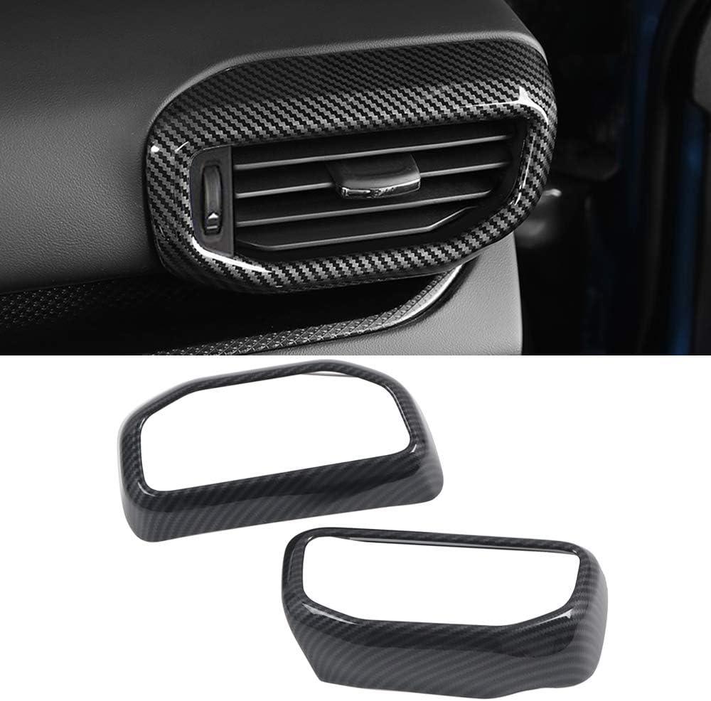 for Ford Explorer 2020-2023 LHD Carbon Fiber Black Side Air Vent Outlet Cover Trim 2pcs Car Accessories