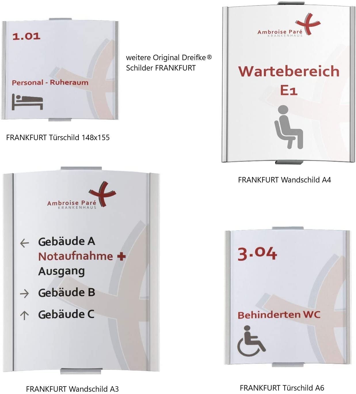 10 Türschild Sydney silber | 148x167mm | Quadratisch | Aluminium | zur Schraubmontage | 10 Stück | Büroschild, Raumkennzeichnung Büro