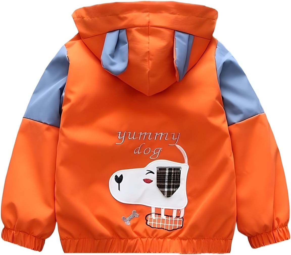 Vinmin Toddler Hooded Jacket Cartoon Dog Zip Coat Little Girls Boys Jacket Thin Fashion for Spring Autumn - Image 3