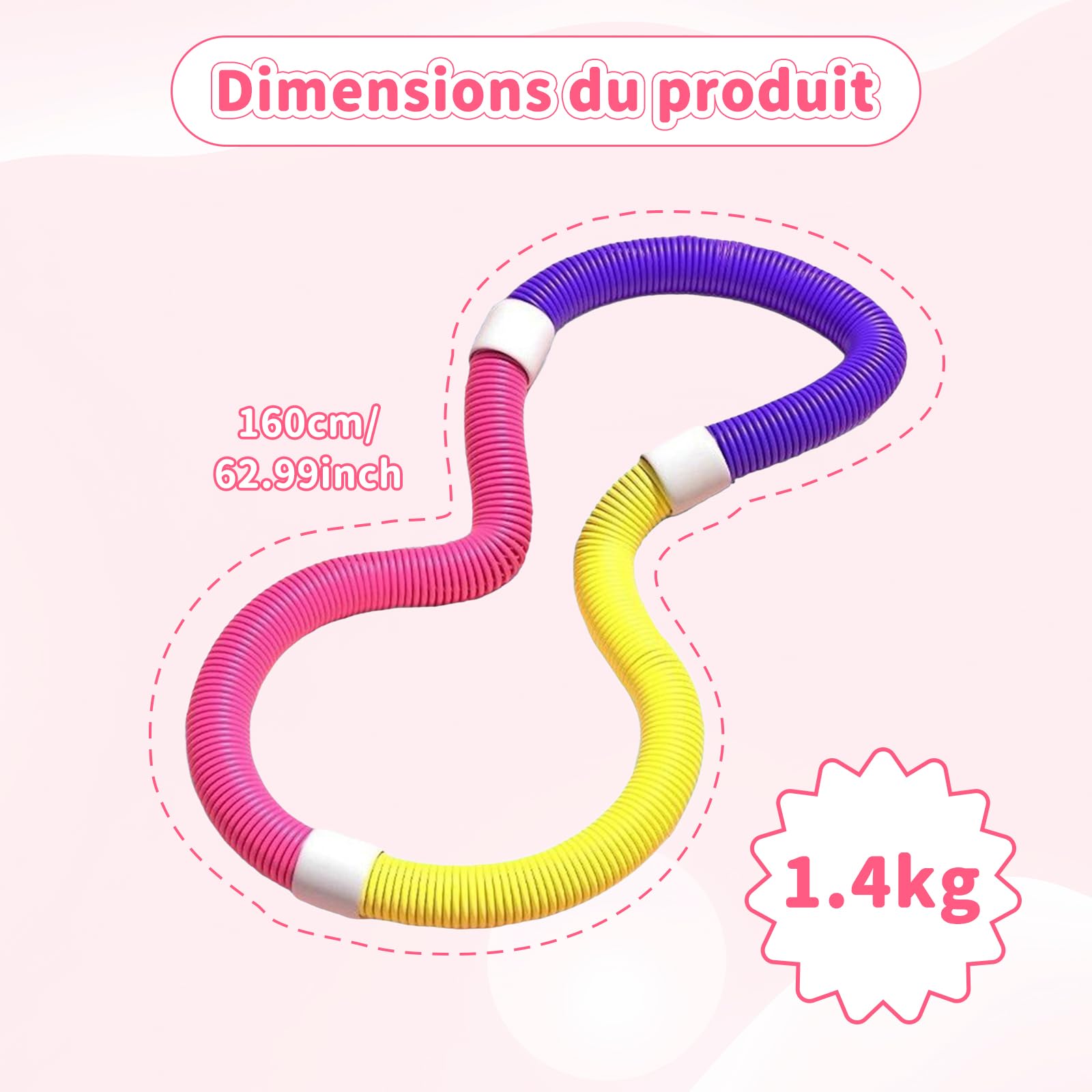 F Fityle Anelli De Fitness Con Peso, Anelli De Essere Ruotato E Piegato, 160 Cm Cerchio De Fitness Para Abdominales, Cerchio De Pvc per Allenare Tra Cui, Petto, Gambe E Schiena