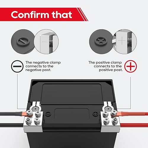 Miniatura 6 de TOPDC Conector terminal de batería de plomo ácido de 8 vías, extremos del cable de batería 8AWG hasta 40 (XL) AWG, positivo y negativo (+-) (par)