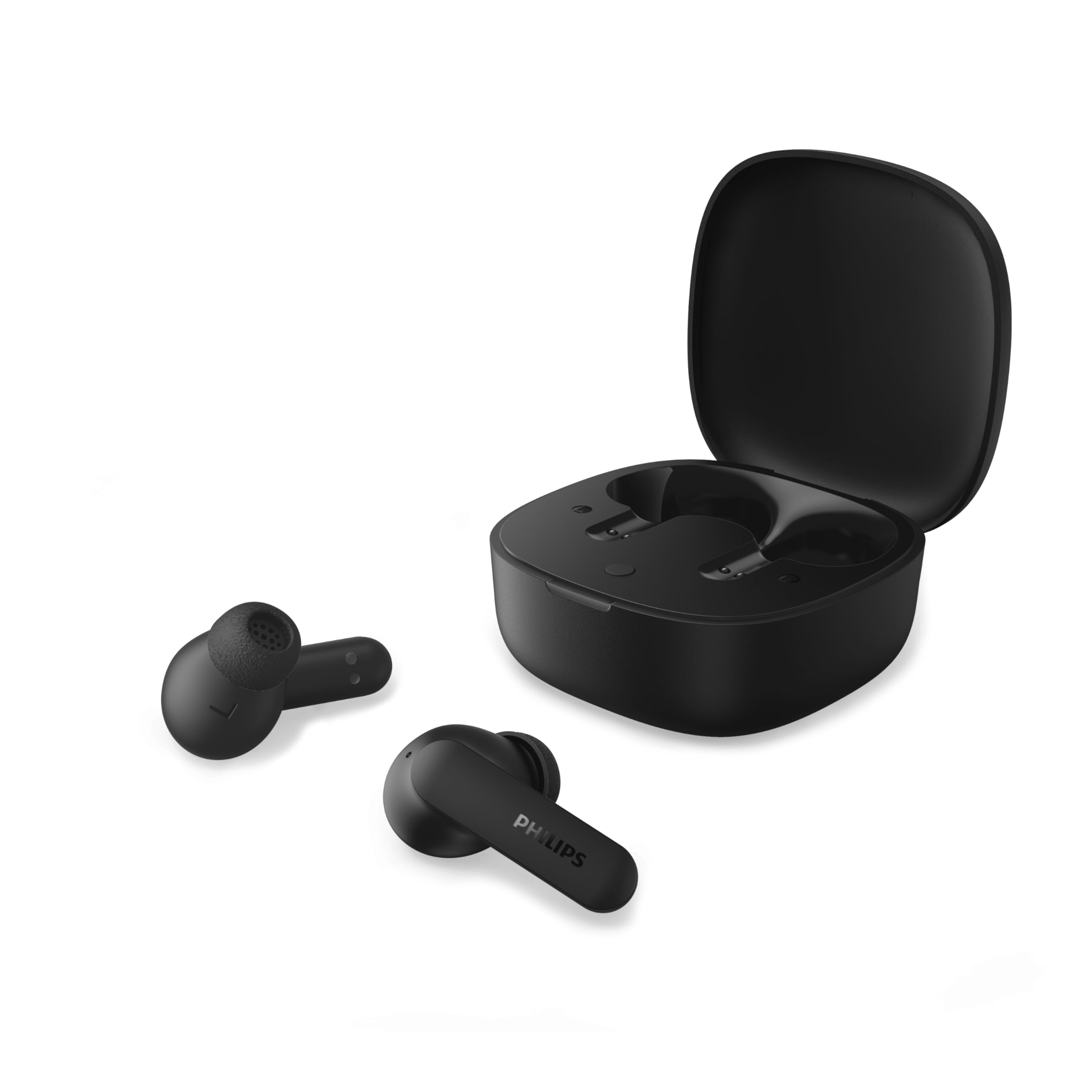 Auriculares Bluetooth Philips TAT2100BK con estuche de carga/ Autonomía 8h/ Negros