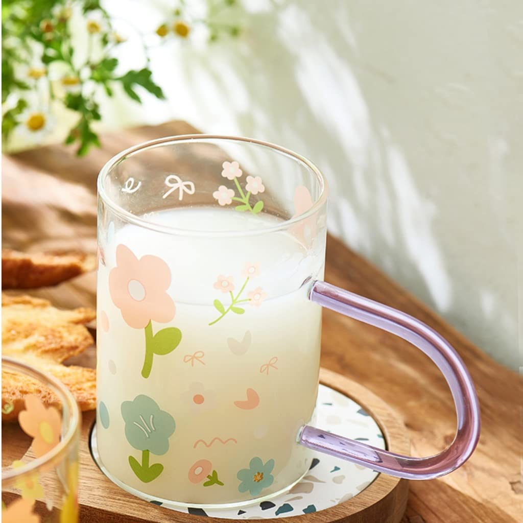 Tazza da caffè in Ceramica Bicchiere da Acqua Bicchiere da Ragazza Tazza da Design con Manico Stampa Tazza da Colazione di Grande capacità Tazza da tè per l'home Office(B)