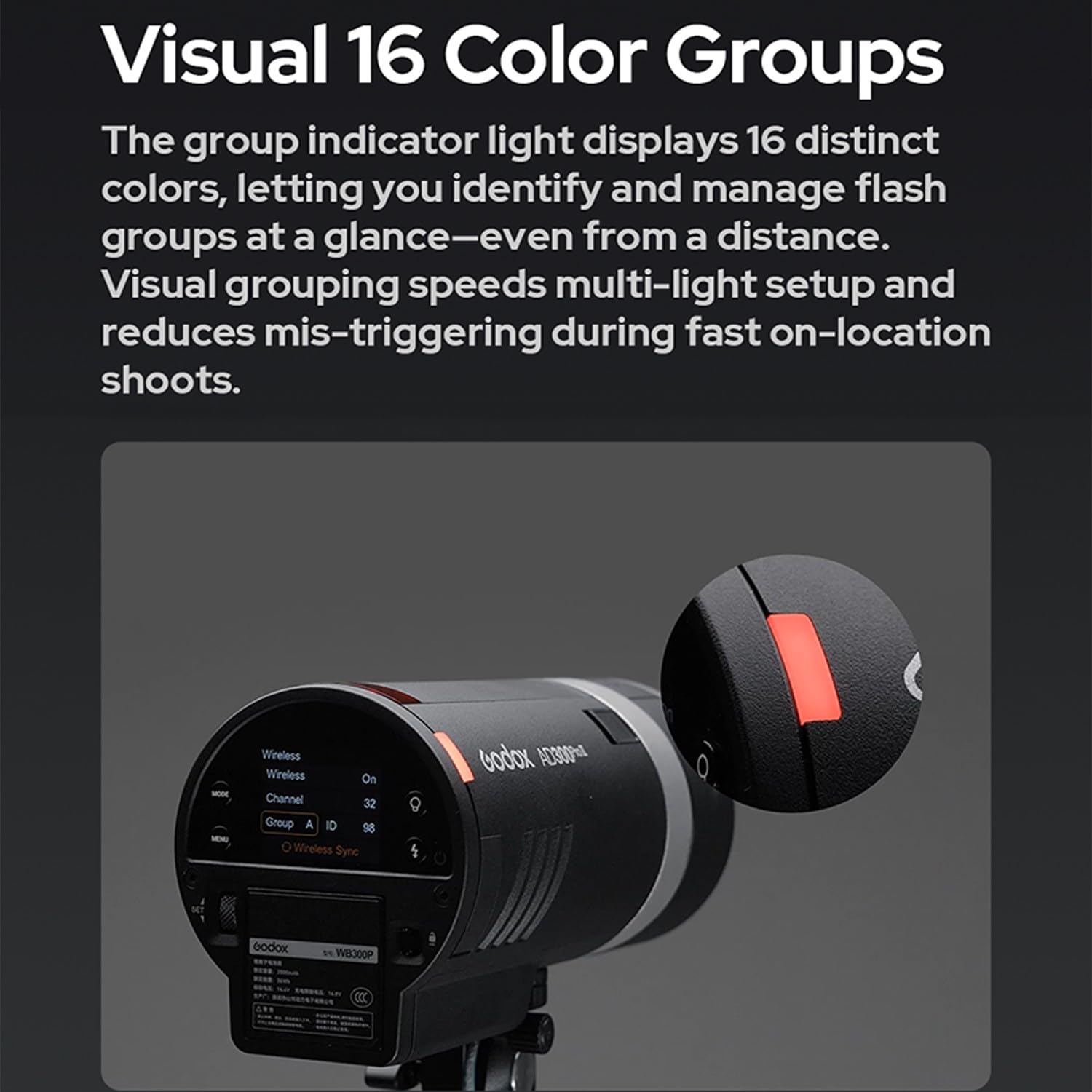 GODOX AD300 Pro II AD300Pro II 2.4G TTL1/8000 HSS 300W Outdoor Flash,14.4V/2600mAh Battery,0.01-1.5s Recycle,1.2kg,16 Color Groups,350 Full Power Pop for Canon Sony Nikon Fuji Olympus Panasonic Camera