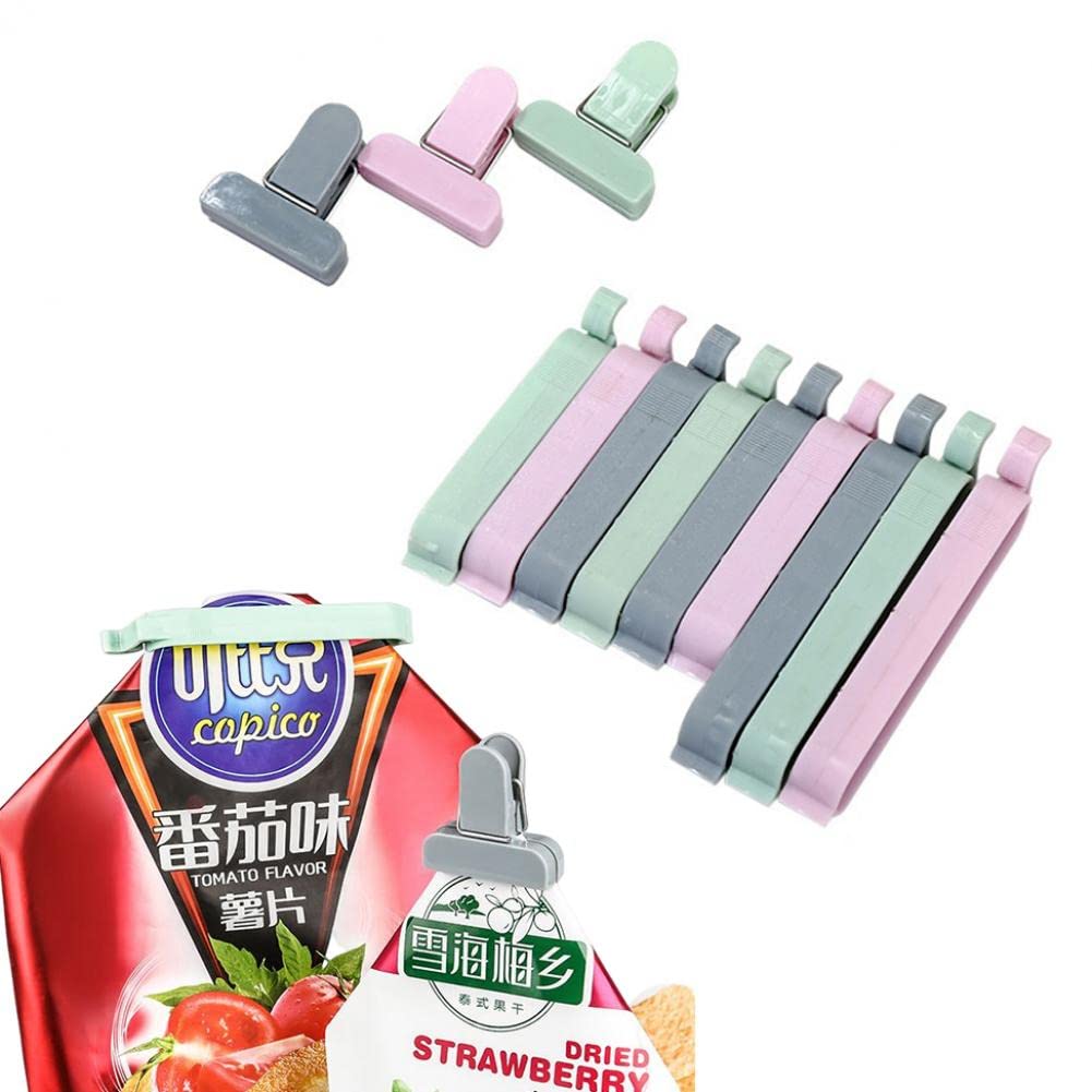 Goodern 12 PCS Sealing Clips for Food and Snack Bag,Plastic Chip Clips for Food Packages,Bag Sealing Clips, Air Tight Seal Grip for Office Kitchen Home Usage Storage,Kitchen Storage Accessories