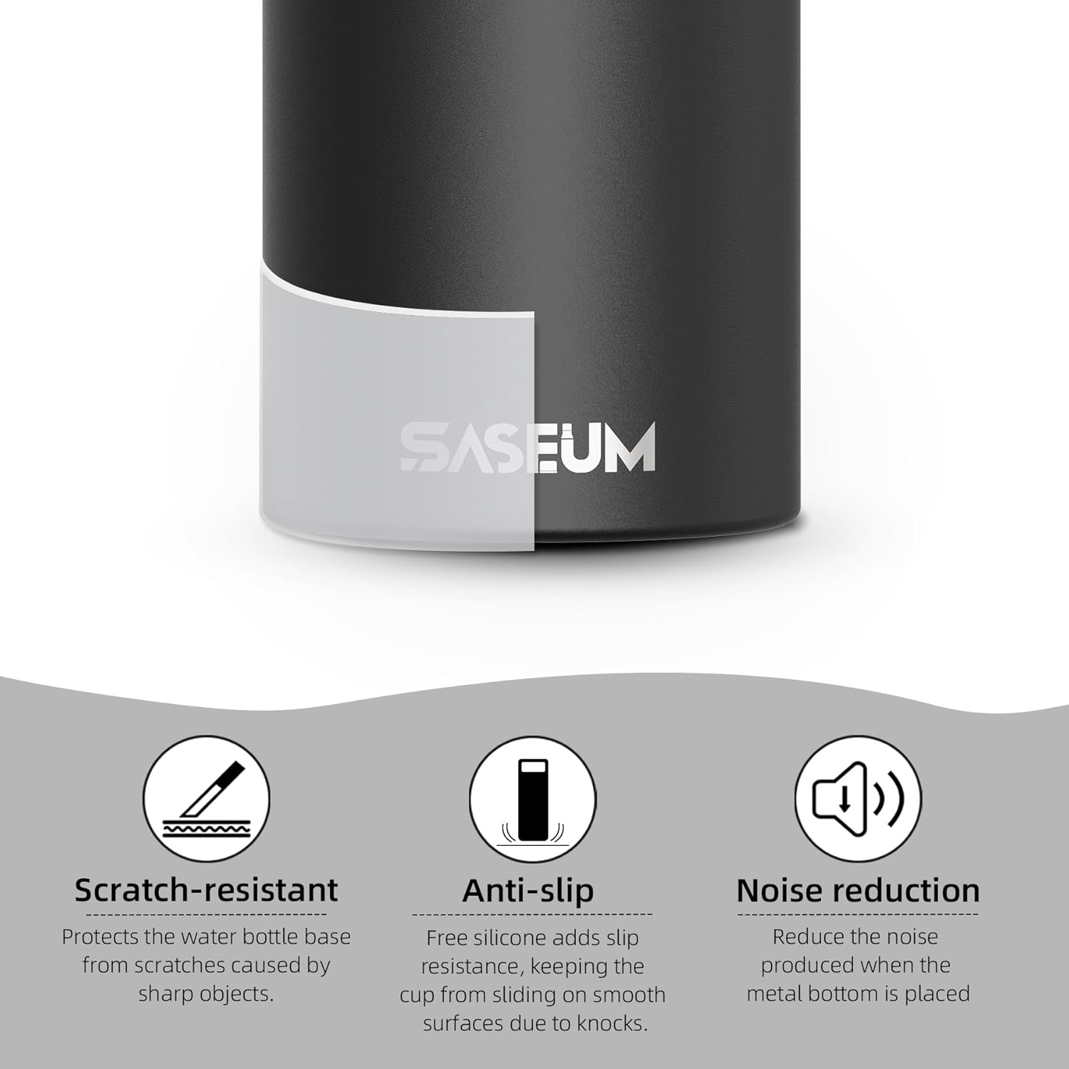 SASEUM Kids Sport Water Bottle 12oz Stainless Steel Double Wall Vacuum Thermal Mug with Leak Proof Spout Lids, Wide Mouth Metal Insulated Water Jug for Gym and Travel(Black) - Image 7