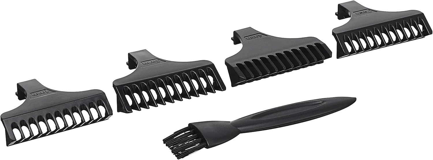 Kemei KM-1974A guide combs and cleaning brush