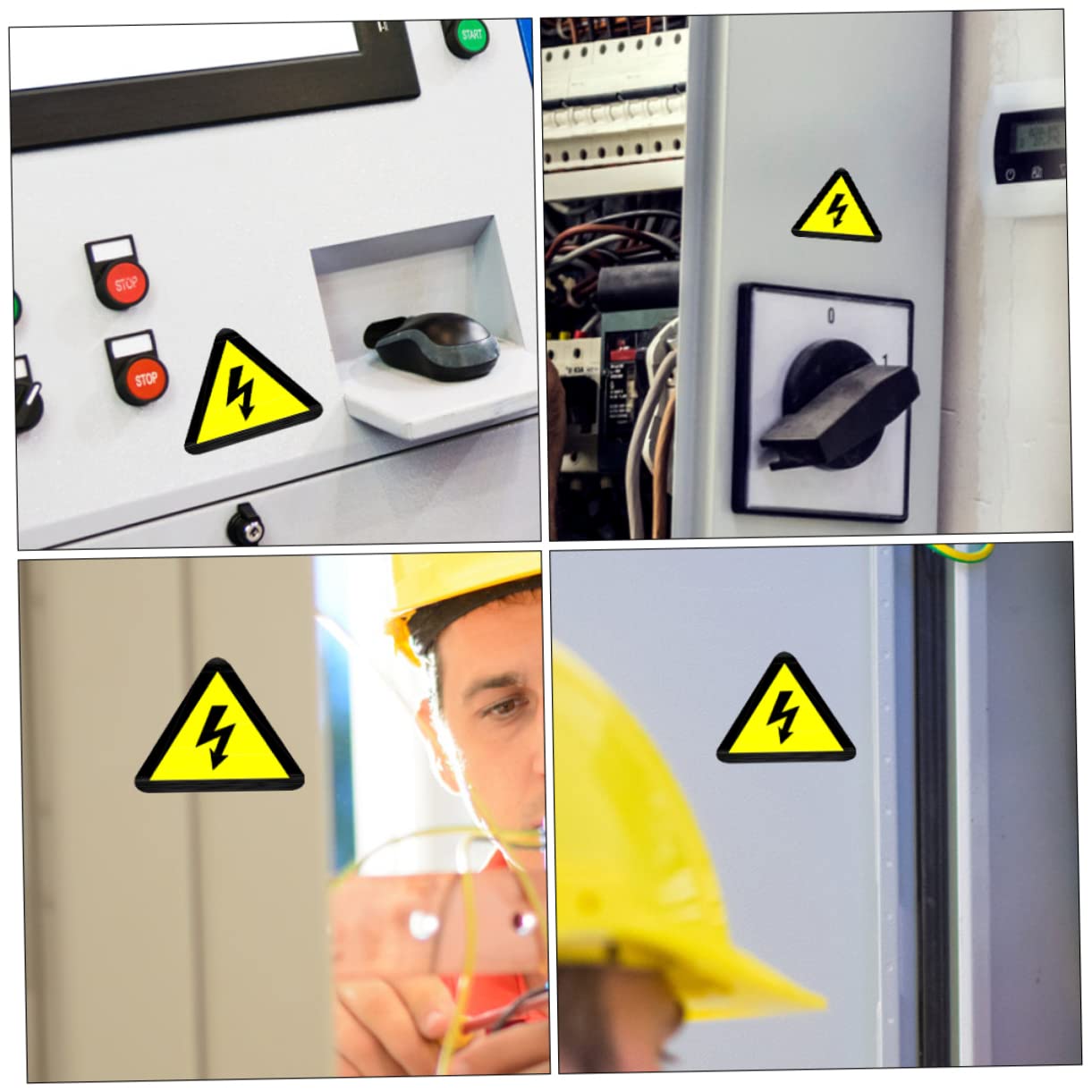 POPETPOP Autocollants D'avertissement Haute Tension Stickers Adhésifs de Sécurité Résistants Lot de 20 Jaune pour pour Boîte Électrique pour Chantiers et Usines Chantiers et Usines
