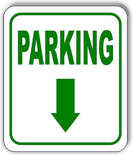 Parking Directional Downward Arrow Green Aluminum Composite Outdoor Sign 20" x24"