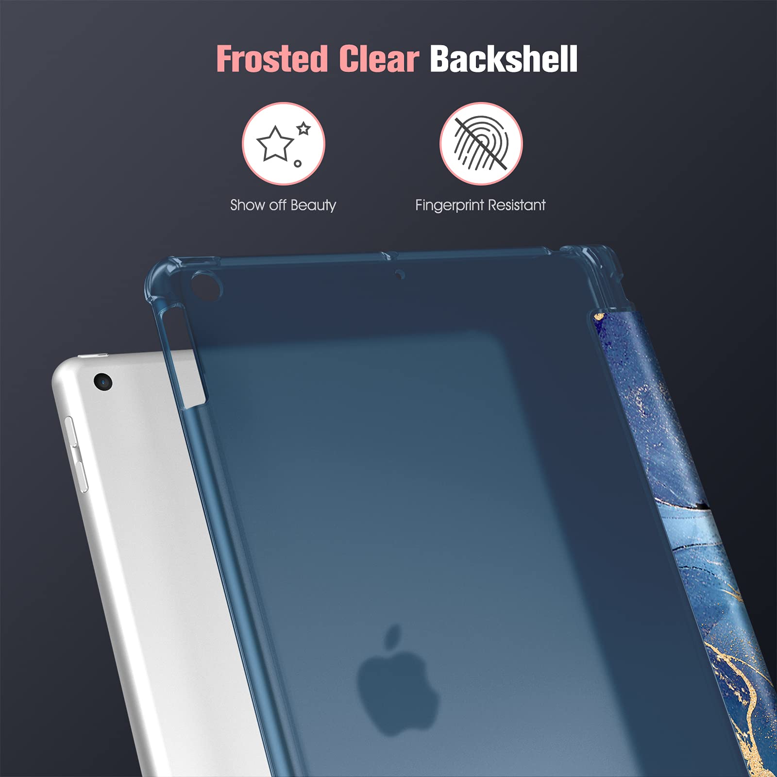 Custodia Per IPad 10.2 Pollici 7a/8a/9a Gen - Cover Con Portapenne Integrato E Auto Sveglia, Blu - Foto 5